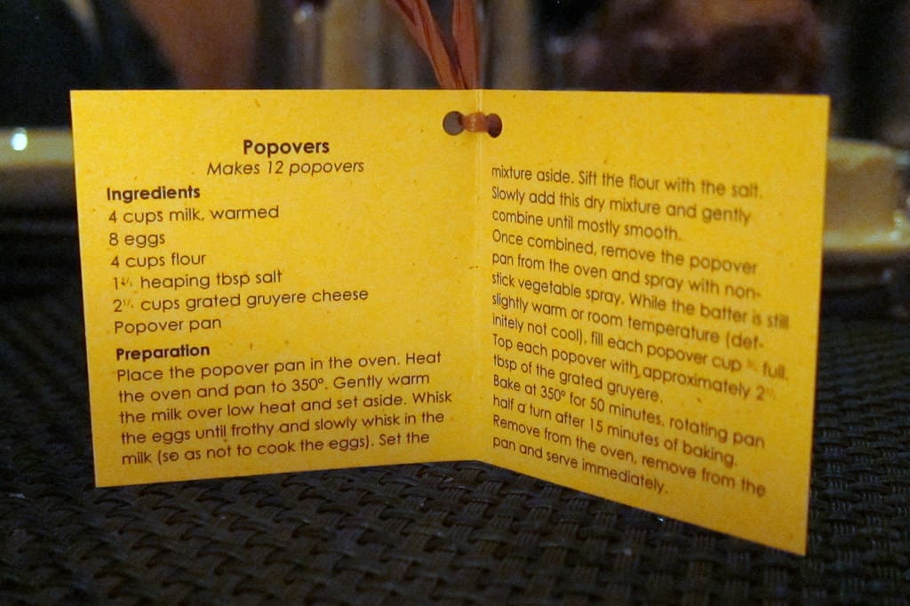 BLT Restaurant Gruyère popover recipe card