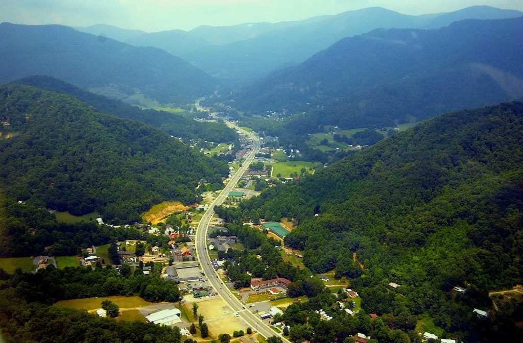 View of Maggie Valley from the air.