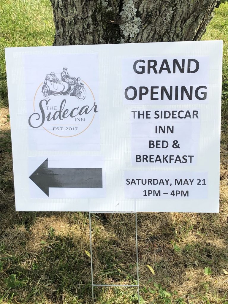Sign at the grand opening