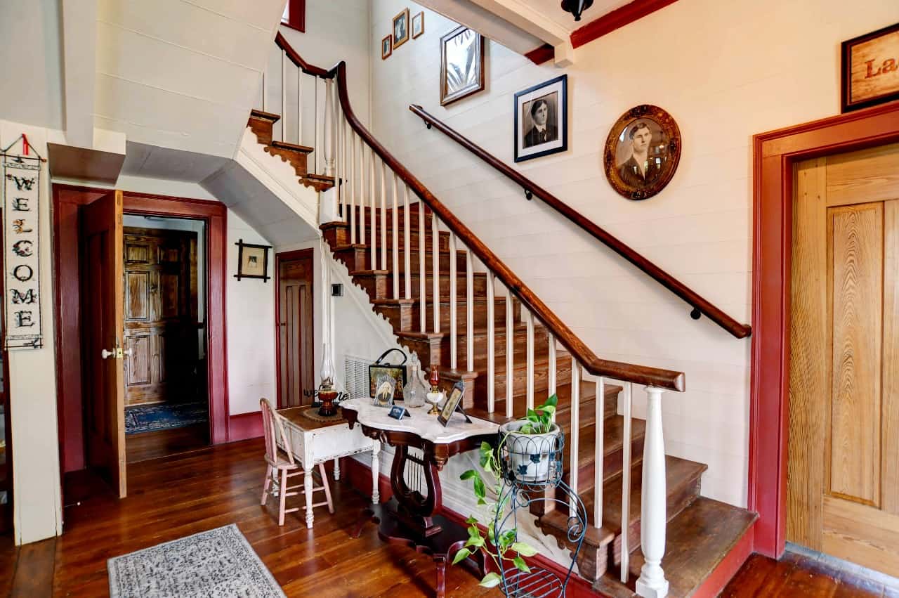 Original wood work on front staircase