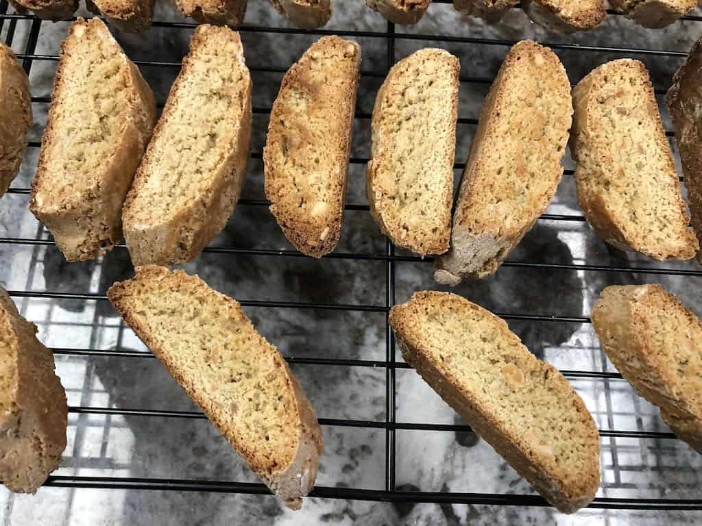 stone ground flours cantucci after slicing and second bake