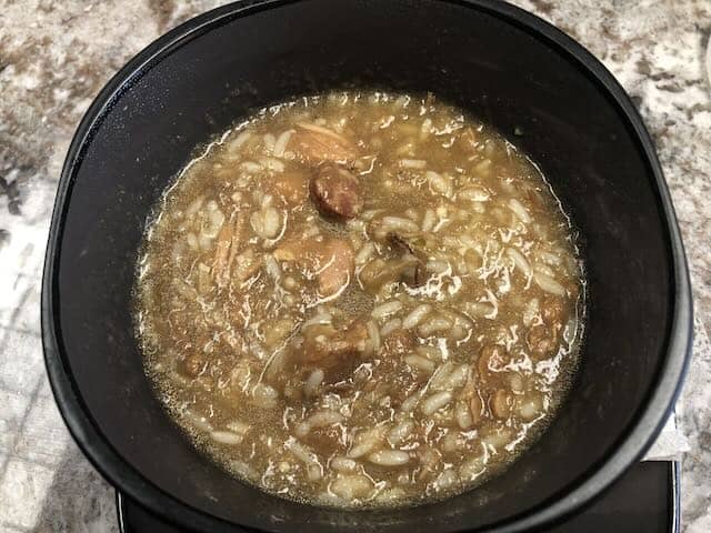 Sausage and chicken gumbo at home the next day